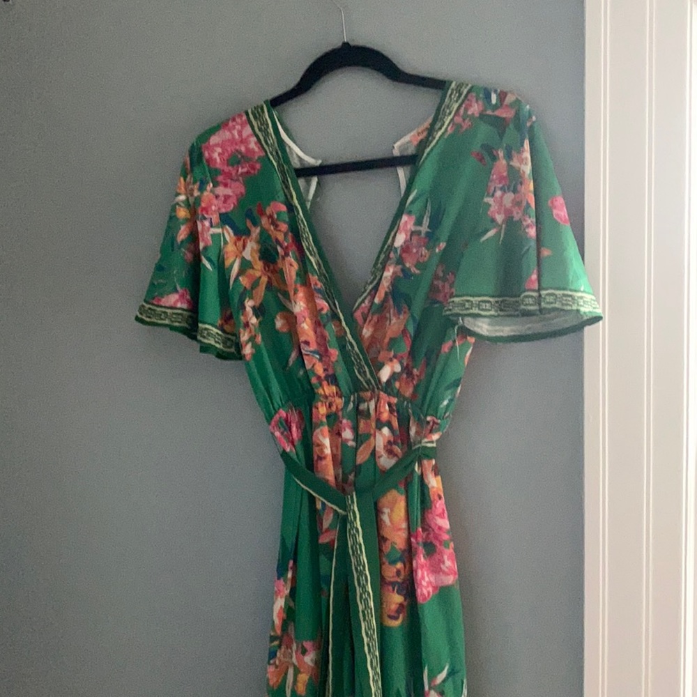 Flying Tomato Floral Jumpsuit with flare sleeves